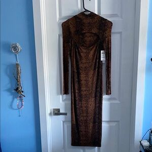 Bar III Women's Front-Cutout Printed Bodycon Dress, Created for Macy's